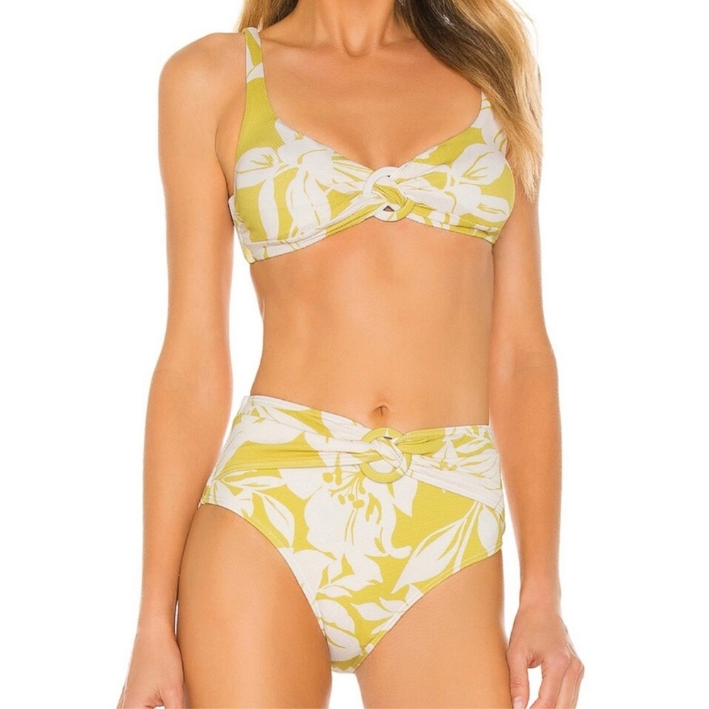 L*SPACE LANA HAVANA BLOOMS Bikini set yellow size extra small NWT